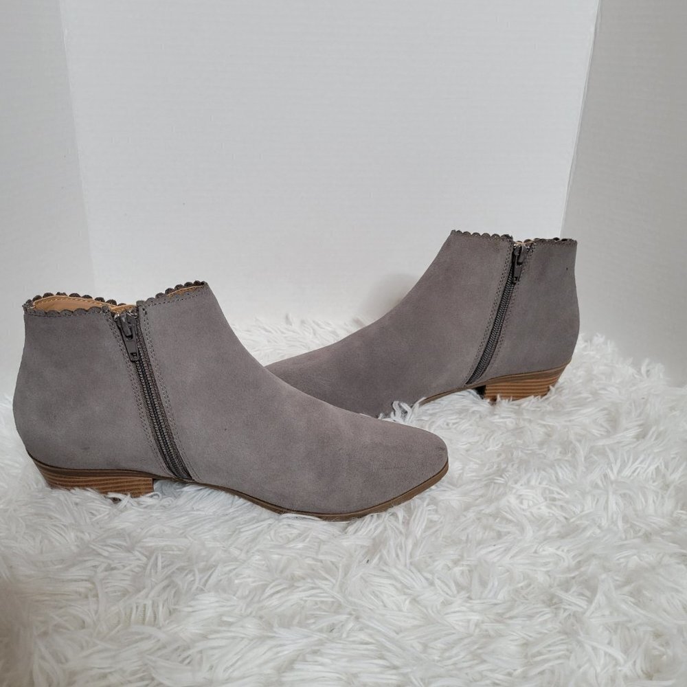 Jack Rogers Gray Kali Suede Ankle Bootie Boot - Size 9.5 - Picture 2 of 11